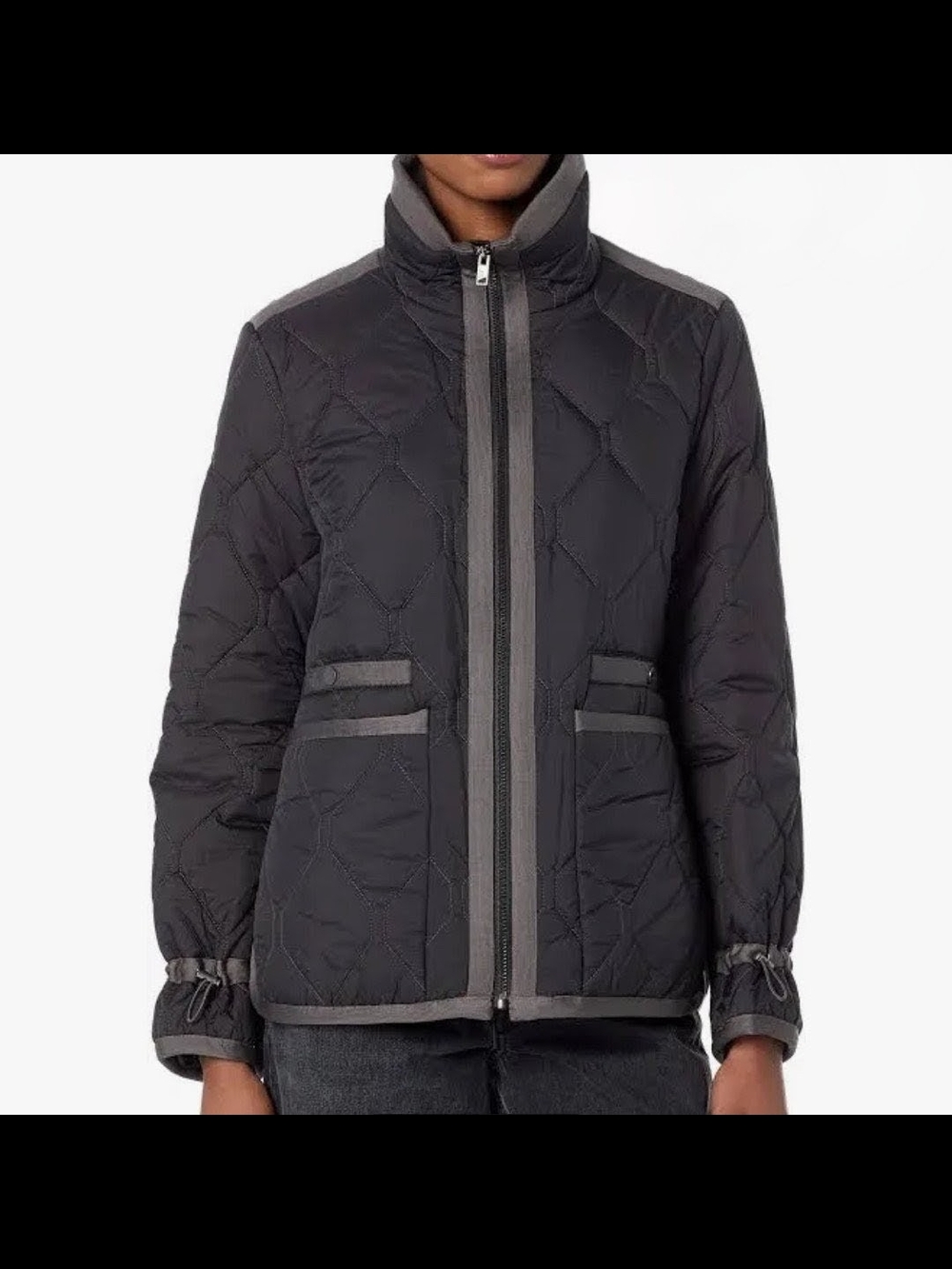 Andrew Marc Women's Devoe Relaxed Fit Puffer Quilted Jacket, Crinkle Black.